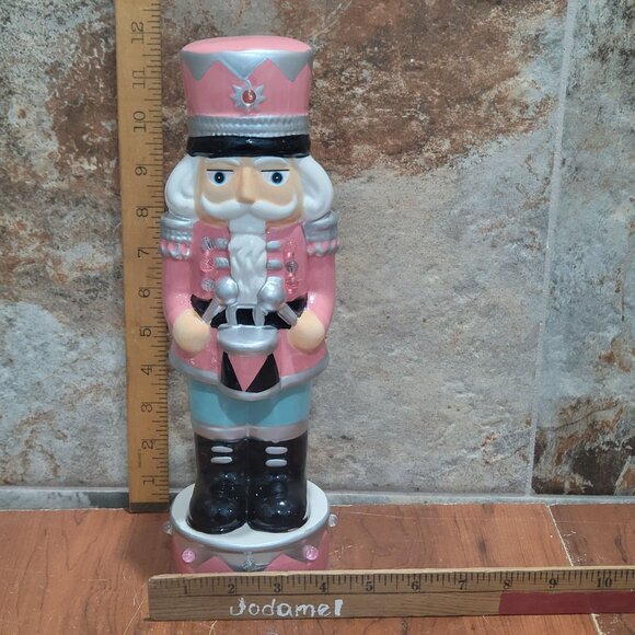Lights Up Pink Nutcracker 12 Inch Tall Christmas Decor - Picture 10 of 13